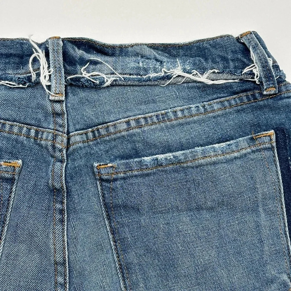 Frame Le Cut Off Jean Shorts Stretch Denim Raw Hem Distressed Size 26 Dark Wash - Picture 6 of 8